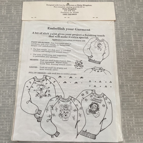 Vintage 1989 Daisy Kingdom Iron on Transfers Angel Bunny - Picture 3 of 6